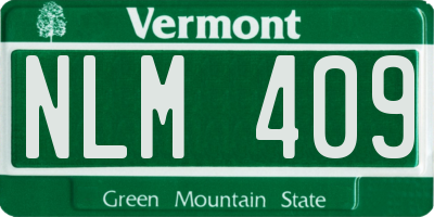VT license plate NLM409