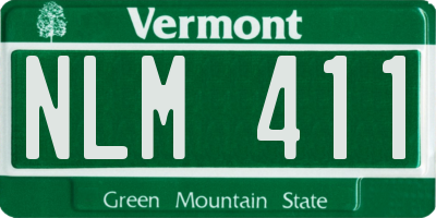 VT license plate NLM411