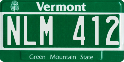 VT license plate NLM412