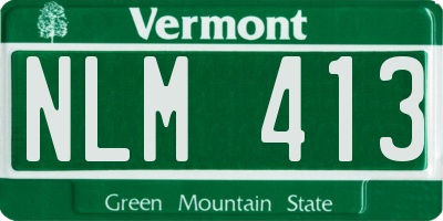 VT license plate NLM413