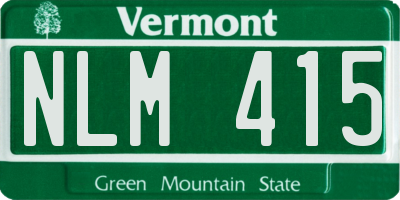 VT license plate NLM415