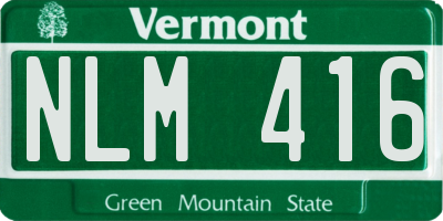 VT license plate NLM416