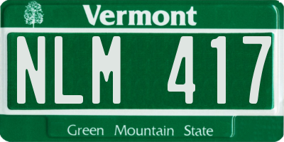 VT license plate NLM417
