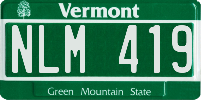 VT license plate NLM419