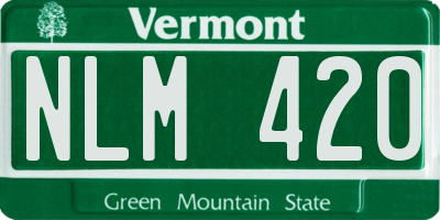 VT license plate NLM420