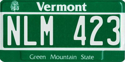VT license plate NLM423