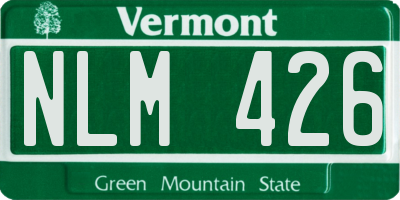 VT license plate NLM426