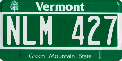 VT license plate NLM427