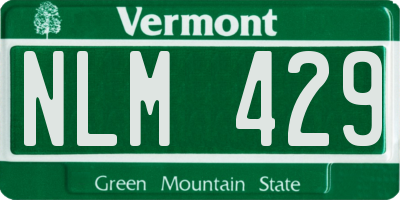 VT license plate NLM429