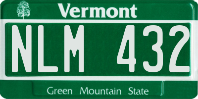 VT license plate NLM432