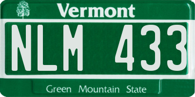 VT license plate NLM433