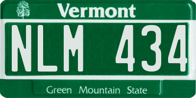VT license plate NLM434