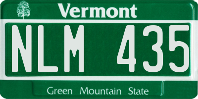VT license plate NLM435