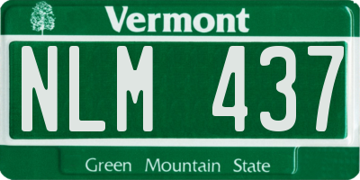 VT license plate NLM437
