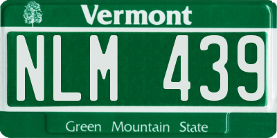 VT license plate NLM439