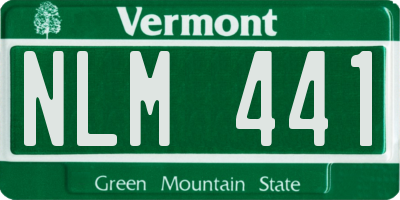 VT license plate NLM441