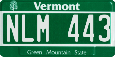 VT license plate NLM443