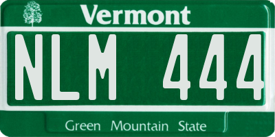 VT license plate NLM444