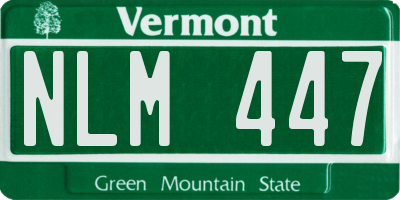 VT license plate NLM447