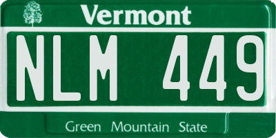 VT license plate NLM449