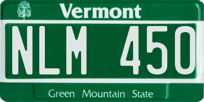 VT license plate NLM450