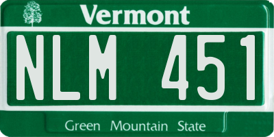 VT license plate NLM451