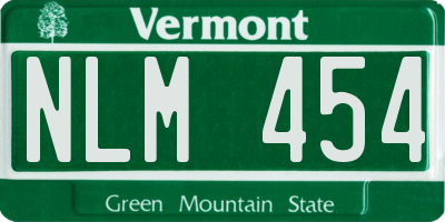 VT license plate NLM454