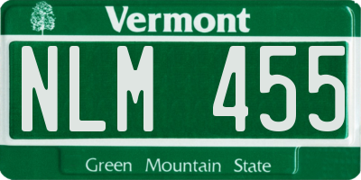 VT license plate NLM455