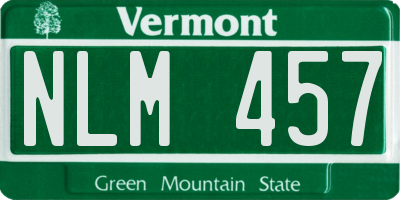 VT license plate NLM457