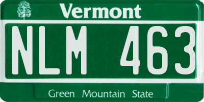 VT license plate NLM463