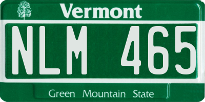 VT license plate NLM465