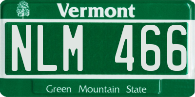 VT license plate NLM466