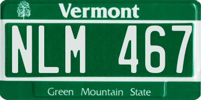 VT license plate NLM467