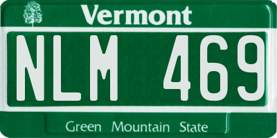 VT license plate NLM469