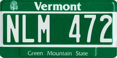 VT license plate NLM472