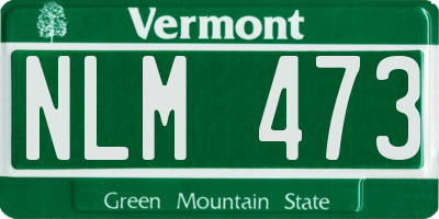 VT license plate NLM473