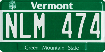 VT license plate NLM474