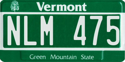 VT license plate NLM475