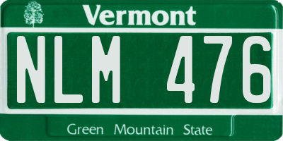 VT license plate NLM476