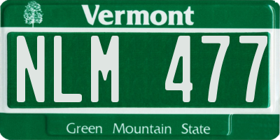 VT license plate NLM477
