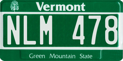 VT license plate NLM478