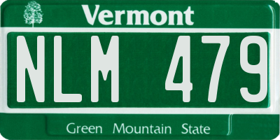 VT license plate NLM479
