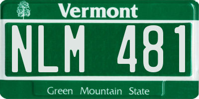 VT license plate NLM481