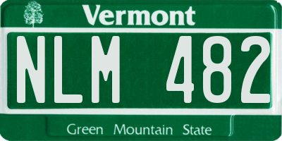 VT license plate NLM482