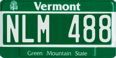 VT license plate NLM488