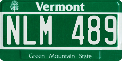 VT license plate NLM489