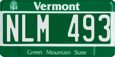 VT license plate NLM493