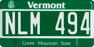 VT license plate NLM494