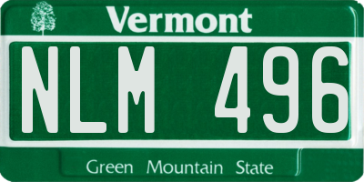 VT license plate NLM496