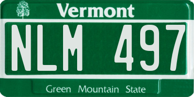 VT license plate NLM497